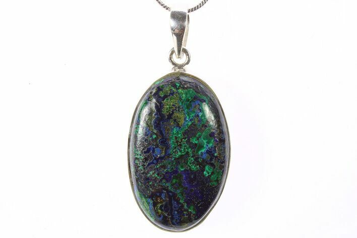 Stunning Malachite and Azurite Pendant - Sterling Silver #265253